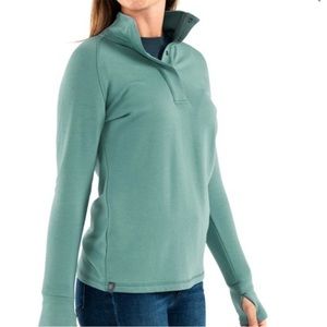 FreeFly Bamboo Thermal Fleece 1/4 Pullover In Green‎ Size XS